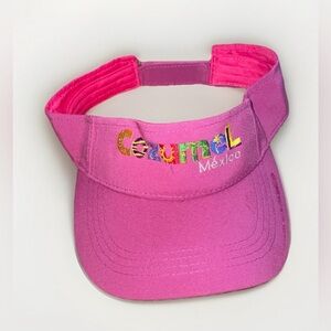 Cozumel Mexico, Pink Embroidered Visor Hat